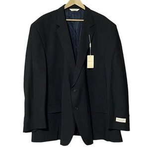 Pronto Uomo Suit Jacket Men’s 60R Black 100% Pure New Wool Luxury Business NWT​